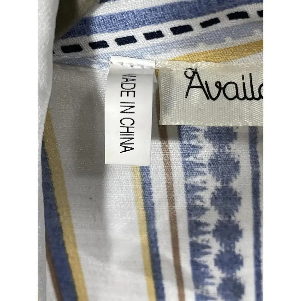 Available by Angela Fashion Women's Open Front Striped Long Sleeve Top Sz Medium - Picture 5 of 7